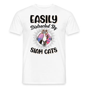 Siamese Cat Siamese Cat Siamese Cat - Men's T-Shirt - white - Front - AI Model Male 178 dark (178cm)