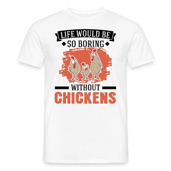 Chicken Chicken Breeding Chicken Farmer - Men's T-Shirt - white - Front - AI Model Male 178 dark (178cm)