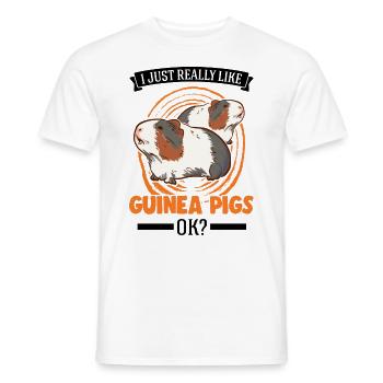 J’aime beaucoup les cochons d’Inde Meerschweinchen - T-shirt homme - blanc - Devant - AI Model Male 178 dark (178cm)