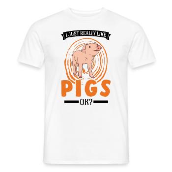 I just really like Pigs Landwirt Schweine - Männer T-Shirt - Weiß - Vorne - AI Model Male 178 dark (178cm)