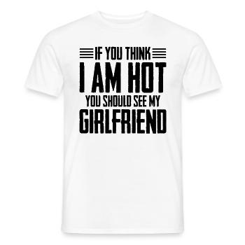 Si vous pensez que je suis mignon, vous devriez voir ma petite amie - T-shirt homme - blanc - Devant - AI Model Male 178 dark (178cm)