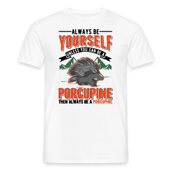 Porcupine lover Porcupine - Men's T-Shirt - white - Front - AI Model Male 178 dark (178cm)