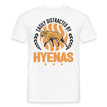 Facilement distrait par Hyenas Erdwolf Hyena - T-shirt homme - blanc - Devant - AI Model Male 178 dark (178cm)