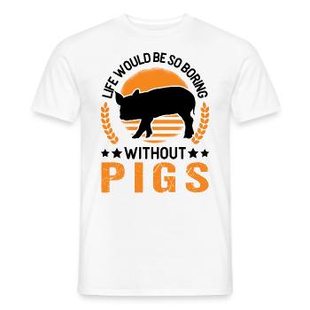 Cadeau cochon Fermier Cochons - T-shirt homme - blanc - Devant - AI Model Male 178 dark (178cm)