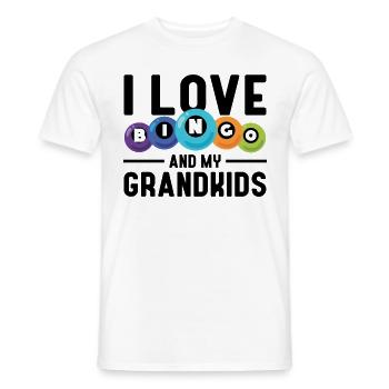 I Love Bingo And My Grandkids Lustiges Bingo - Männer T-Shirt - Weiß - Vorne - AI Model Male 178 dark (178cm)