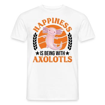 Happiness is being with Axolotls Tail Lurch - Men's T-Shirt - white - Front - AI Model Male 178 dark (178cm)