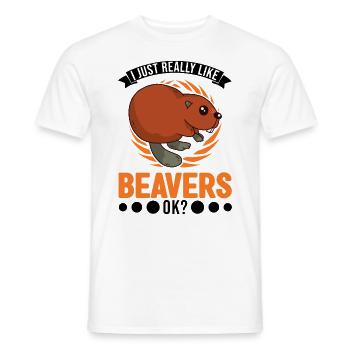 Cadeau Castor Beaver Dam Castor - T-shirt homme - blanc - Devant - AI Model Male 178 dark (178cm)