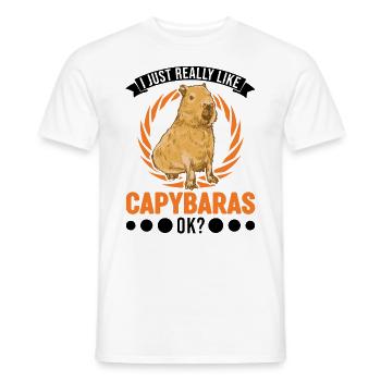 I just really like Capybaras ok capybara - Men's T-Shirt - white - Front - AI Model Male 178 dark (178cm)