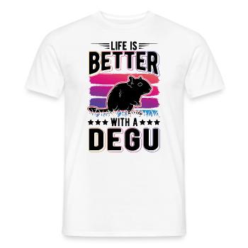 La vie est meilleure avec un Degu - T-shirt homme - blanc - Devant - AI Model Male 178 dark (178cm)