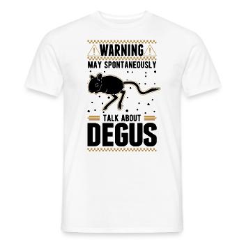 Avertissement Peut parler spontanément de Degus - T-shirt homme - blanc - Devant - AI Model Male 178 dark (178cm)