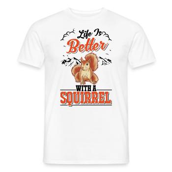La vie est meilleure avec un écureuil Eichhörnchen - T-shirt homme - blanc - Devant - AI Model Male 178 dark (178cm)