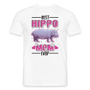 Best Hippo Mom Ever Nilpferd Flusspferd - Men's T-Shirt - white - Front - AI Model Male 178 dark (178cm)