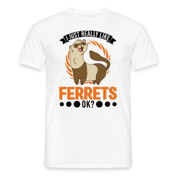 J’aime beaucoup Ferrets Frettchen - T-shirt homme - blanc - Devant - AI Model Male 178 dark (178cm)