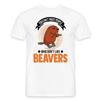 Biber Geschenk Biberdamm - Männer T-Shirt - Weiß - Vorne - AI Model Male 178 dark (178cm)