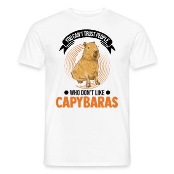 You can't trust people who don't like Capybaras - Männer T-Shirt - Weiß - Vorne - AI Model Male 178 dark (178cm)