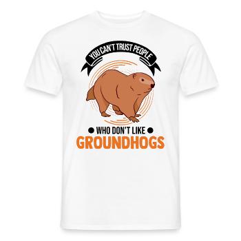 Murmeltier Groundhog Marmot Waldmurmeltier - Männer T-Shirt - Weiß - Vorne - AI Model Male 178 dark (178cm)