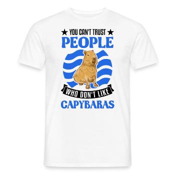 You can't trust people who don't like Capybaras - Männer T-Shirt - Weiß - Vorne - AI Model Male 178 dark (178cm)