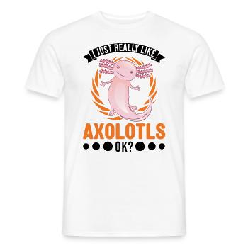 I just really like Axolotls Tail Luch - Men's T-Shirt - white - Front - AI Model Male 178 dark (178cm)