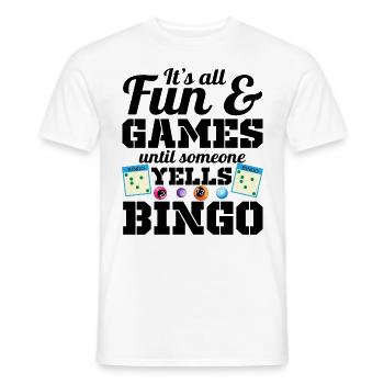 Bingo Yells Bingo Fan Fun Bingo - T-shirt homme - blanc - Devant - AI Model Male 178 dark (178cm)