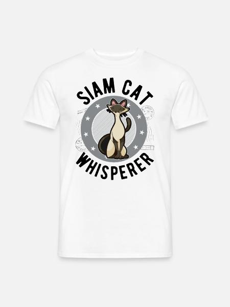 Siamkatzen Flüsterer Siamesische Katze - Männer T-Shirt - Weiß