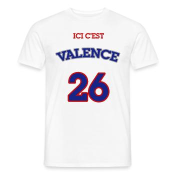 T-shirt Valence ⭐ Ici c'est Valence - T-shirt homme - blanc - Devant - AI Model Male 178 dark (178cm)