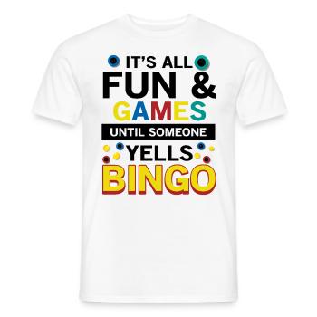 Bingo Yells Bingo Fan Fun Bingo - T-shirt homme - blanc - Devant - AI Model Male 178 dark (178cm)