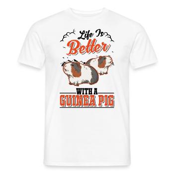La vie est meilleure avec un cochon d’Inde Meerschweinchen - T-shirt homme - blanc - Devant - AI Model Male 178 dark (178cm)