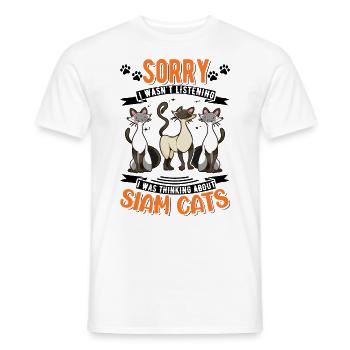 Siamkatze Siamesische Katze Siam Cat - Männer T-Shirt - Weiß - Vorne - AI Model Male 178 dark (178cm)
