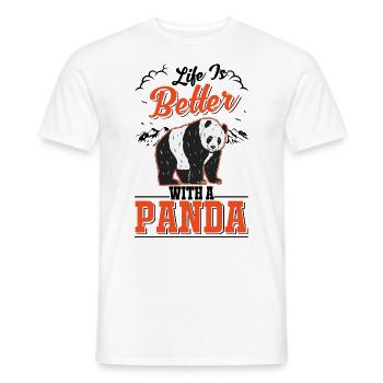 Life is better with a Panda - Men's T-Shirt - white - Front - AI Model Male 178 dark (178cm)
