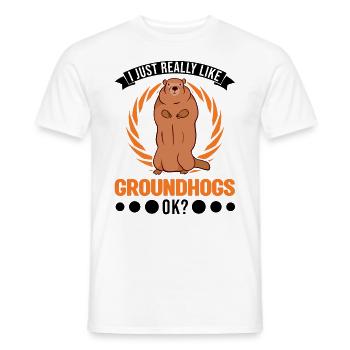 J’aime vraiment Groundhogs ok Marmot - T-shirt homme - blanc - Devant - AI Model Male 178 dark (178cm)