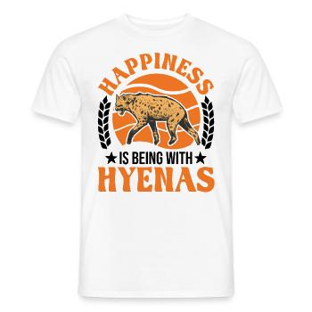 Happiness is being with Hyena's Hyena - Men's T-Shirt - white - Front - AI Model Male 178 dark (178cm)