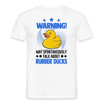 May spontaneously talk about Rubber Ducks - Men's T-Shirt - white - Front - AI Model Male 178 dark (178cm)