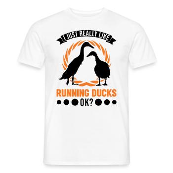 I just really like Running Ducks, ok Laufente - Men's T-Shirt - white - Front - AI Model Male 178 dark (178cm)