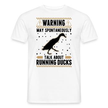 May spontaneously talk about Running Ducks - Men's T-Shirt - white - Front - AI Model Male 178 dark (178cm)