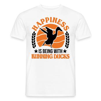 Happiness is being with Running Ducks Laufente - Men's T-Shirt - white - Front - AI Model Male 178 dark (178cm)