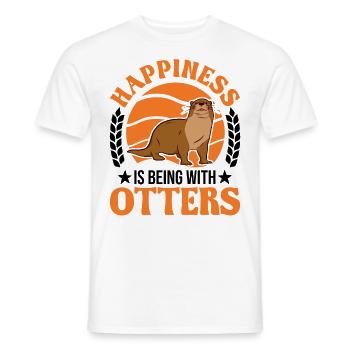 Otter Luck Otter Sea Otter - Men's T-Shirt - white - Front - AI Model Male 178 dark (178cm)