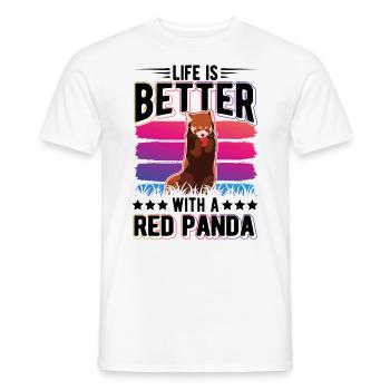 La vie est meilleure avec un panda roux roter panda - T-shirt homme - blanc - Devant - AI Model Male 178 dark (178cm)