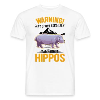 Warning Hippo Hippo Hippo Hippo - Men's T-Shirt - white - Front - AI Model Male 178 dark (178cm)