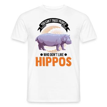 Hippo Lover Hippo Hippo Hippo - Men's T-Shirt - white - Front - AI Model Male 178 dark (178cm)
