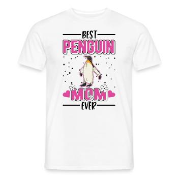 Best Penguin Mom Ever Pinguin Mama - Men's T-Shirt - white - Front - AI Model Male 178 dark (178cm)