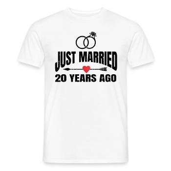 Je viens de me marier il y a 20 ans 20e anniversaire de mariage - T-shirt homme - blanc - Devant - AI Model Male 178 dark (178cm)
