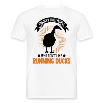 Indian Running Gift Running Duck - Men's T-Shirt - white - Front - AI Model Male 178 dark (178cm)