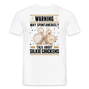Warning Silkie Chicken Silkie Chicken - Men's T-Shirt - white - Front - AI Model Male 178 dark (178cm)