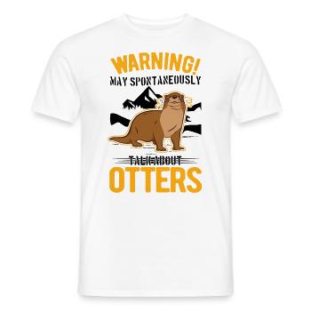Warning Otter Otter Sea Otter - Men's T-Shirt - white - Front - AI Model Male 178 dark (178cm)