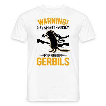 Warning Gerbil racing rat gerbil - Men's T-Shirt - white - Front - AI Model Male 178 dark (178cm)