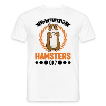 J’aime vraiment Hamsters Golden Hamster - T-shirt homme - blanc - Devant - AI Model Male 178 dark (178cm)