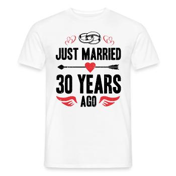Just Married 30 Years Ago 30th Wedding Anniversary - Men's T-Shirt - white - Front - AI Model Male 178 dark (178cm)