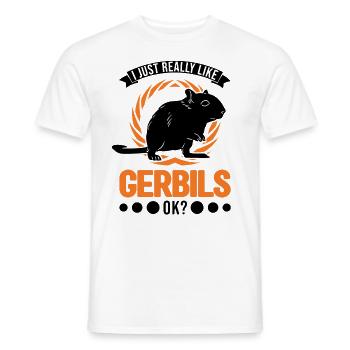 J’aime beaucoup Gerbils Rennratte Rennmaus - T-shirt homme - blanc - Devant - AI Model Male 178 dark (178cm)