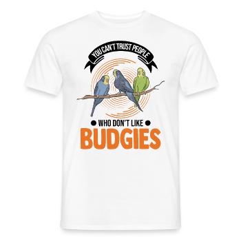 Cadeau perruche Welli Cockatiel - T-shirt homme - blanc - Devant - AI Model Male 178 dark (178cm)