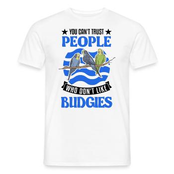 Cadeau perruche Welli Cockatiel - T-shirt homme - blanc - Devant - AI Model Male 178 dark (178cm)